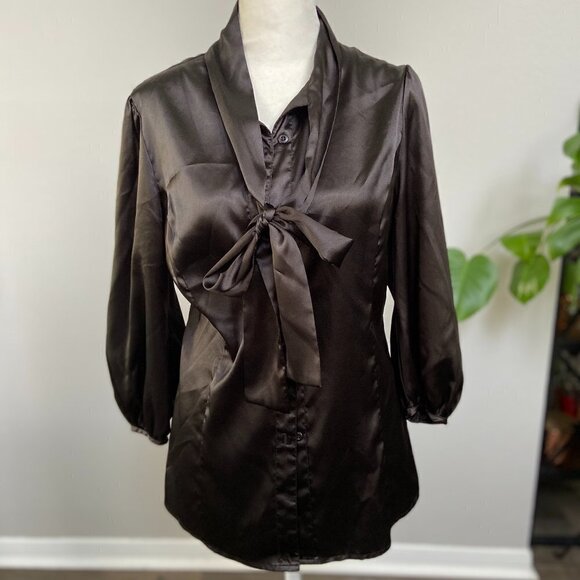 Oboe Black Silky Blouse - Picture 1 of 2